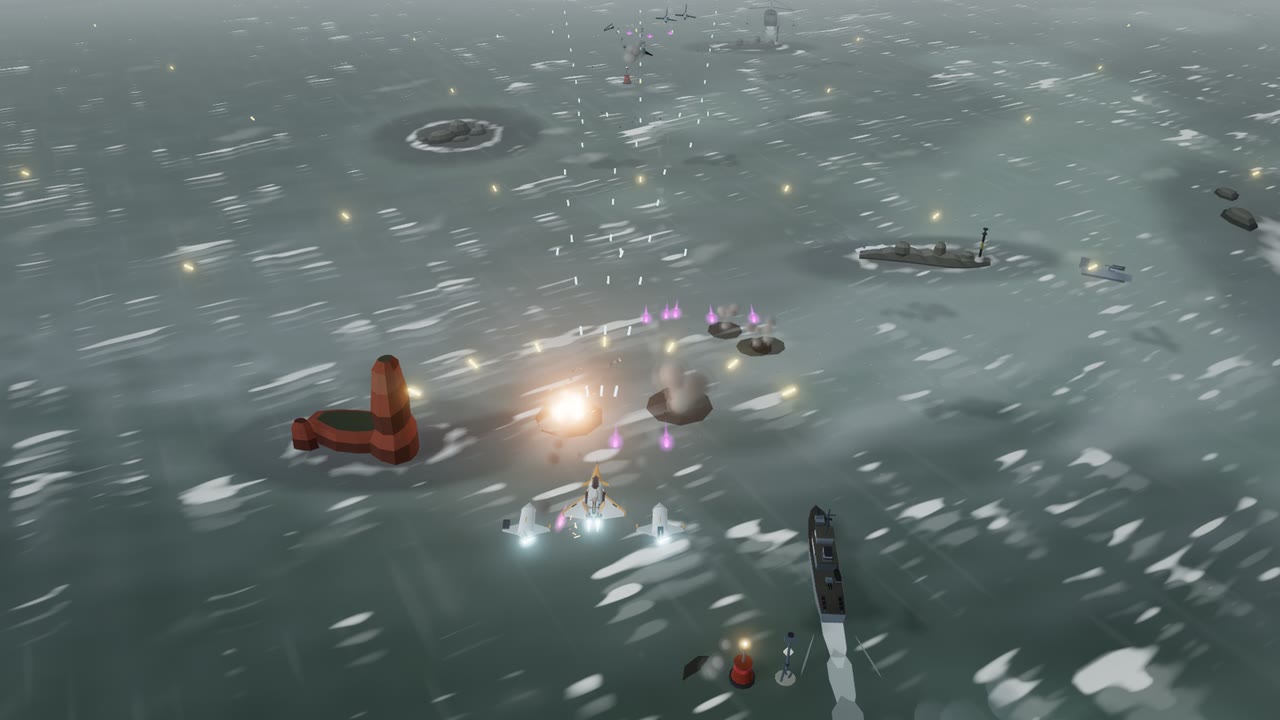 Gameplay from above: Open Sea
