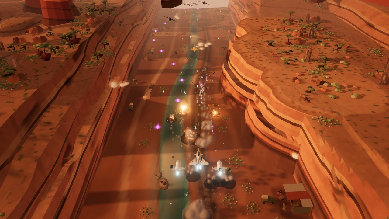 Gameplay from above: Canyon Run